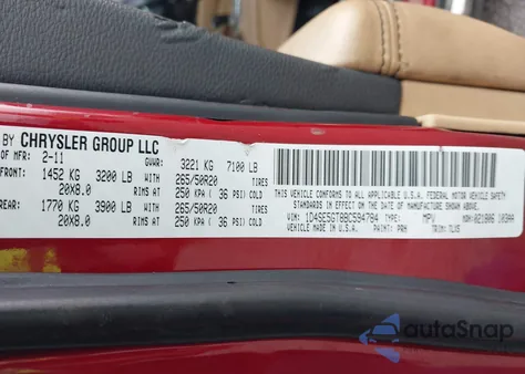 2011 Dodge Durango Citadel z USA, uszkodzony, nr VIN 1D4SE5GT8BC594784